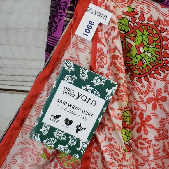 Darn Good Yarn Sari Silk Wrap Skirt Tea Goddess - Picture 7 of 16